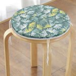 - RealHomes Yuvarlak Fermuarlı Minder - Realhomes Renkli Zemin Üzerinde Onedraw Çizimli Yaprak Motifli Dijital Baskılı Modern Yuvarlak Fermuarlı Sandalye Minderi Realhomes