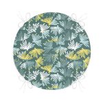 - RealHomes Yuvarlak Fermuarlı Minder - Realhomes Renkli Zemin Üzerinde Onedraw Çizimli Yaprak Motifli Dijital Baskılı Modern Yuvarlak Fermuarlı Sandalye Minderi Realhomes