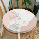 - RealHomes Yuvarlak Fermuarlı Minder - Realhomes  Beyaz Zeminde Geyik Desenli Bayan Silüeti Dijital Baskılı Modern Yuvarlak Fermuarlı Sandalye Minderi Realhomes