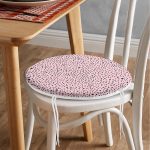 - RealHomes Yuvarlak Fermuarlı Minder - Realhomes  Renkli Zemin Üzerinde Siyah Puantiye Desenli Dijital Baskılı Modern Yuvarlak Fermuarlı Sandalye Minderi Realhomes