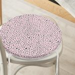 - RealHomes Yuvarlak Fermuarlı Minder - Realhomes  Renkli Zemin Üzerinde Siyah Puantiye Desenli Dijital Baskılı Modern Yuvarlak Fermuarlı Sandalye Minderi Realhomes
