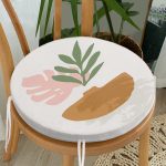 - RealHomes Yuvarlak Fermuarlı Minder - Realhomes Pastel Renkli Zemin Üzerinde Onedraw Çizimli Dijital Baskılı Modern Yuvarlak Fermuarlı Sandalye Minderi Realhomes