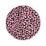 - RealHomes Yuvarlak Fermuarlı Minder - Realhomes  Siyah Zemin Üzerinde Pembe Renkli Çizim Dijital Baskılı Modern Yuvarlak Fermuarlı Sandalye Minderi Realhomes