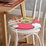 - RealHomes Yuvarlak Fermuarlı Minder - Realhomes  Pop Art Resimli Dijital Baskılı Yuvarlak Fermuarlı Sandalye Minderi Realhomes