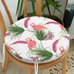 - RealHomes Yuvarlak Fermuarlı Minder - Realhomes Flamingo Desen Dijital Baskılı Modern Yuvarlak Fermuarlı Sandalye Minderi Realhomes