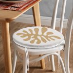 - RealHomes Yuvarlak Fermuarlı Minder - Realhomes Renkli Zemin Üzerinde Onedraw Çizimli Yaprak Motifli Dijital Baskılı Modern Yuvarlak Fermuarlı Sandalye Minderi Realhomes