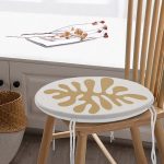 - RealHomes Yuvarlak Fermuarlı Minder - Realhomes Renkli Zemin Üzerinde Onedraw Çizimli Yaprak Motifli Dijital Baskılı Modern Yuvarlak Fermuarlı Sandalye Minderi Realhomes