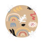 - RealHomes Yuvarlak Fermuarlı Minder - Realhomes Hardal Zeminli Renkli Çiçek Desenli Dijital Baskılı Modern Yuvarlak Fermuarlı Sandalye Minderi Realhomes