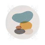 - RealHomes Yuvarlak Fermuarlı Minder - Realhomes  Renkli Zemin Üzerinde Onedraw Çizimli Oval Desenli Dijital Baskılı Modern Yuvarlak Fermuarlı Sandalye Minderi Realhomes