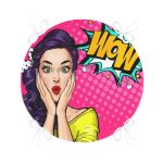 Pop Art Resimli Dijital Baskılı Yuvarlak Fermuarlı Sandalye Minderi Realhomes