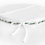 - RealHomes Yuvarlak Fermuarlı Minder - Realhomes  Yeşil Zeminde Yaprak Desenli Dijital Baskılı Modern Yuvarlak Fermuarlı Sandalye Minderi Realhomes