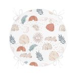 - RealHomes Yuvarlak Fermuarlı Minder - Realhomes  Beyaz Zeminde Onedraw Çizimli Gökyüzü Temalı Dijital Baskılı Modern Yuvarlak Fermuarlı Sandalye Minderi Realhomes