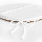 Renkli Zeminde Onedraw Çizimli Oval Desenli Dijital Baskılı Modern Yuvarlak Fermuarlı Sandalye Minderi Realhomes