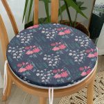 - RealHomes Yuvarlak Fermuarlı Minder - Realhomes Renkli Zeminde Onedraw Çizimli Çiçek Desenli Dijital Baskılı Modern Yuvarlak Fermuarlı Sandalye Minderi Realhomes