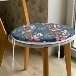 - RealHomes Yuvarlak Fermuarlı Minder - Realhomes  Renkli Zeminde Onedraw Çizimli Çiçek Desenli Dijital Baskılı Modern Yuvarlak Fermuarlı Sandalye Minderi Realhomes