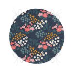 - RealHomes Yuvarlak Fermuarlı Minder - Realhomes  Renkli Zeminde Onedraw Çizimli Çiçek Desenli Dijital Baskılı Modern Yuvarlak Fermuarlı Sandalye Minderi Realhomes