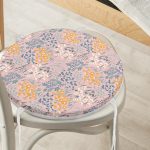 - RealHomes Yuvarlak Fermuarlı Minder - Realhomes Renkli Zeminde Onedraw Çizimli Çiçek Desenli Dijital Baskılı Modern Yuvarlak Fermuarlı Sandalye Minderi Realhomes