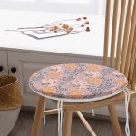 - RealHomes Yuvarlak Fermuarlı Minder - Realhomes Renkli Zeminde Onedraw Çizimli Çiçek Desenli Dijital Baskılı Modern Yuvarlak Fermuarlı Sandalye Minderi Realhomes