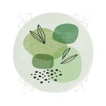 - RealHomes Yuvarlak Fermuarlı Minder - Realhomes  Renkli Zeminde Yaprak Motifli Dijital Baskılı Modern Yuvarlak Fermuarlı Sandalye Minderi Realhomes