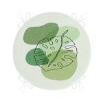 - RealHomes Yuvarlak Fermuarlı Minder - Realhomes  Renkli Zeminde Yaprak Motifli Dijital Baskılı Modern Yuvarlak Fermuarlı Sandalye Minderi Realhomes