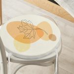 - RealHomes Yuvarlak Fermuarlı Minder - Realhomes Renkli Zeminde Onedraw Çizimli Yaprak Desenli Dijital Baskılı Modern Yuvarlak Fermuarlı Sandalye Minderi Realhomes