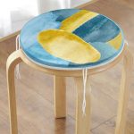 - RealHomes Yuvarlak Fermuarlı Minder - Realhomes Renkli Zeminde Oval Çizimli Dijital Baskılı Modern Yuvarlak Fermuarlı Sandalye Minderi Realhomes