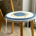 - RealHomes Yuvarlak Fermuarlı Minder - Realhomes  Renkli Zeminde Oval Çizimli Dijital Baskılı Modern Yuvarlak Fermuarlı Sandalye Minderi Realhomes