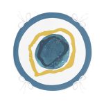 - RealHomes Yuvarlak Fermuarlı Minder - Realhomes  Renkli Zeminde Oval Çizimli Dijital Baskılı Modern Yuvarlak Fermuarlı Sandalye Minderi Realhomes