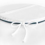 - RealHomes Yuvarlak Fermuarlı Minder - Realhomes  Beyaz Zeminde Renkli Yaprak Desenli Dijital Baskılı Modern Yuvarlak Fermuarlı Sandalye Minderi Realhomes