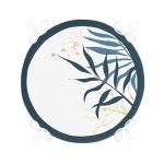 Beyaz Zeminde Renkli Yaprak Desenli Dijital Baskılı Modern Yuvarlak Fermuarlı Sandalye Minderi Realhomes