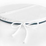 Beyaz Zeminde Renkli Yaprak Desenli Dijital Baskılı Modern Yuvarlak Fermuarlı Sandalye Minderi Realhomes