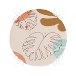 - RealHomes Yuvarlak Fermuarlı Minder - Realhomes Renkli Zeminli Onedraw Çizimli Yaprak Desenli Dijital Baskılı Modern Yuvarlak Fermuarlı Sandalye Minderi Realhomes