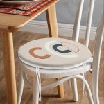 - RealHomes Yuvarlak Fermuarlı Minder - Realhomes  Renkli Zeminli One Draw Çizimli Geometrik Desen Dijital Baskılı Modern Yuvarlak Fermuarlı Sandalye Minderi Realhomes