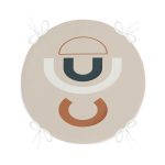 - RealHomes Yuvarlak Fermuarlı Minder - Realhomes  Renkli Zeminli One Draw Çizimli Geometrik Desen Dijital Baskılı Modern Yuvarlak Fermuarlı Sandalye Minderi Realhomes