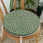 Yeşil Zeminli Beyaz Puantiyeli Dijital Baskılı Modern Yuvarlak Fermuarlı Sandalye Minderi Realhomes