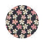 Renkli Zeminli Onedraw Çizimli Çiçek Dijital Baskılı Modern Yuvarlak Fermuarlı Sandalye Minderi Realhomes