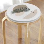 - RealHomes Yuvarlak Fermuarlı Minder - Realhomes  Renkli Zeminli Onedraw Çizimli Yaprak Desenli Dijital Baskılı Modern Yuvarlak Fermuarlı Sandalye Minderi Realhomes