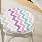 - RealHomes Yuvarlak Fermuarlı Minder - Realhomes Zikzak Desen Dijital Baskılı Yuvarlak Fermuarlı Sandalye Minderi Realhomes