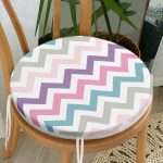 - RealHomes Yuvarlak Fermuarlı Minder - Realhomes Zikzak Desen Dijital Baskılı Yuvarlak Fermuarlı Sandalye Minderi Realhomes