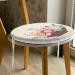 Renkli Zeminli Onedraw Çizimli Çiçek Desenli Dijital Baskılı Modern Yuvarlak Fermuarlı Sandalye Minderi Realhomes