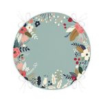 - RealHomes Yuvarlak Fermuarlı Minder - Realhomes  Renkli Zeminli Renkli Çiçek Desenli Dijital Baskılı Modern Yuvarlak Fermuarlı Sandalye Minderi Realhomes