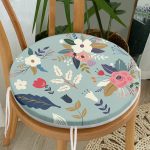 - RealHomes Yuvarlak Fermuarlı Minder - Realhomes  Renkli Zeminli Renkli Çiçek Desenli Dijital Baskılı Modern Yuvarlak Fermuarlı Sandalye Minderi Realhomes