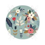 - RealHomes Yuvarlak Fermuarlı Minder - Realhomes  Renkli Zeminli Renkli Çiçek Desenli Dijital Baskılı Modern Yuvarlak Fermuarlı Sandalye Minderi Realhomes