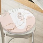 - RealHomes Yuvarlak Fermuarlı Minder - Realhomes  Renkli Zeminli Onedraw Çizimli Geyik Desenli Dijital Baskılı Modern Yuvarlak Fermuarlı Sandalye Minderi Realhomes