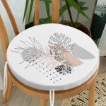 - RealHomes Yuvarlak Fermuarlı Minder - Realhomes  Pastel Renkli Onedraw Çizimli Geometrik Desenli Dijital Baskılı Modern Yuvarlak Fermuarlı Sandalye Minderi Realhomes