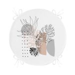 - RealHomes Yuvarlak Fermuarlı Minder - Realhomes  Pastel Renkli Onedraw Çizimli Geometrik Desenli Dijital Baskılı Modern Yuvarlak Fermuarlı Sandalye Minderi Realhomes