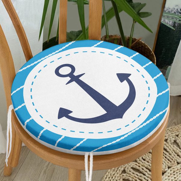 - RealHomes Yuvarlak Fermuarlı Minder - Realhomes  Mor Renkli Plaj Özel Tasarımlı Dijital Baskılı Modern Yuvarlak Fermuarlı Sandalye Minderi Realhomes