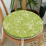 - RealHomes Yuvarlak Fermuarlı Minder - Realhomes  Renkli Zemin Üzerinde Onedraw Çizimli Çiçek Desenli Dijital Baskılı Modern Yuvarlak Fermuarlı Sandalye Minderi Realhomes