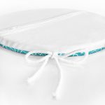 Renkli Zemin Üzerinde Beyaz Renkli Çiçek Desenli Dijital Baskılı Modern Yuvarlak Fermuarlı Sandalye Minderi Realhomes