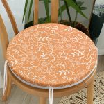 - RealHomes Yuvarlak Fermuarlı Minder - Realhomes  Renkli Zemin Üzerinde Çiçek Desenli Dijital Baskılı Modern Yuvarlak Fermuarlı Sandalye Minderi Realhomes